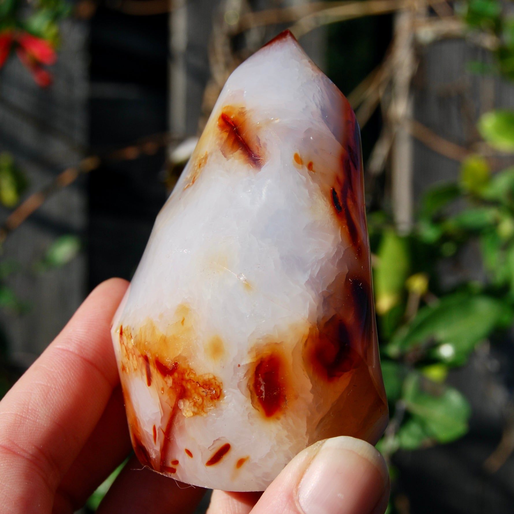 Carnelian Crystal Flame, Carnelian Agate Freeform Tower, Madagascar