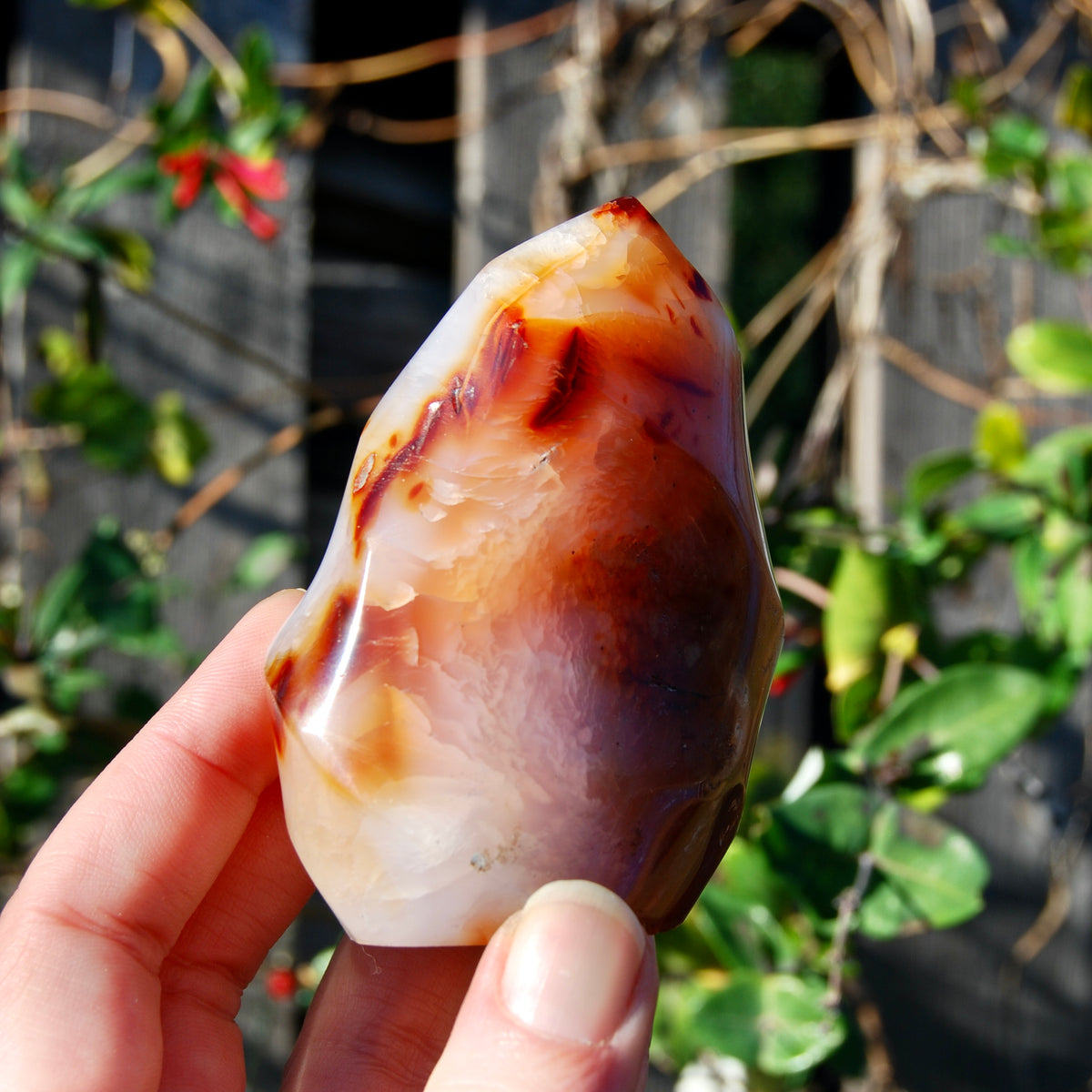 Carnelian Crystal Flame, Carnelian Agate Freeform Tower, Madagascar