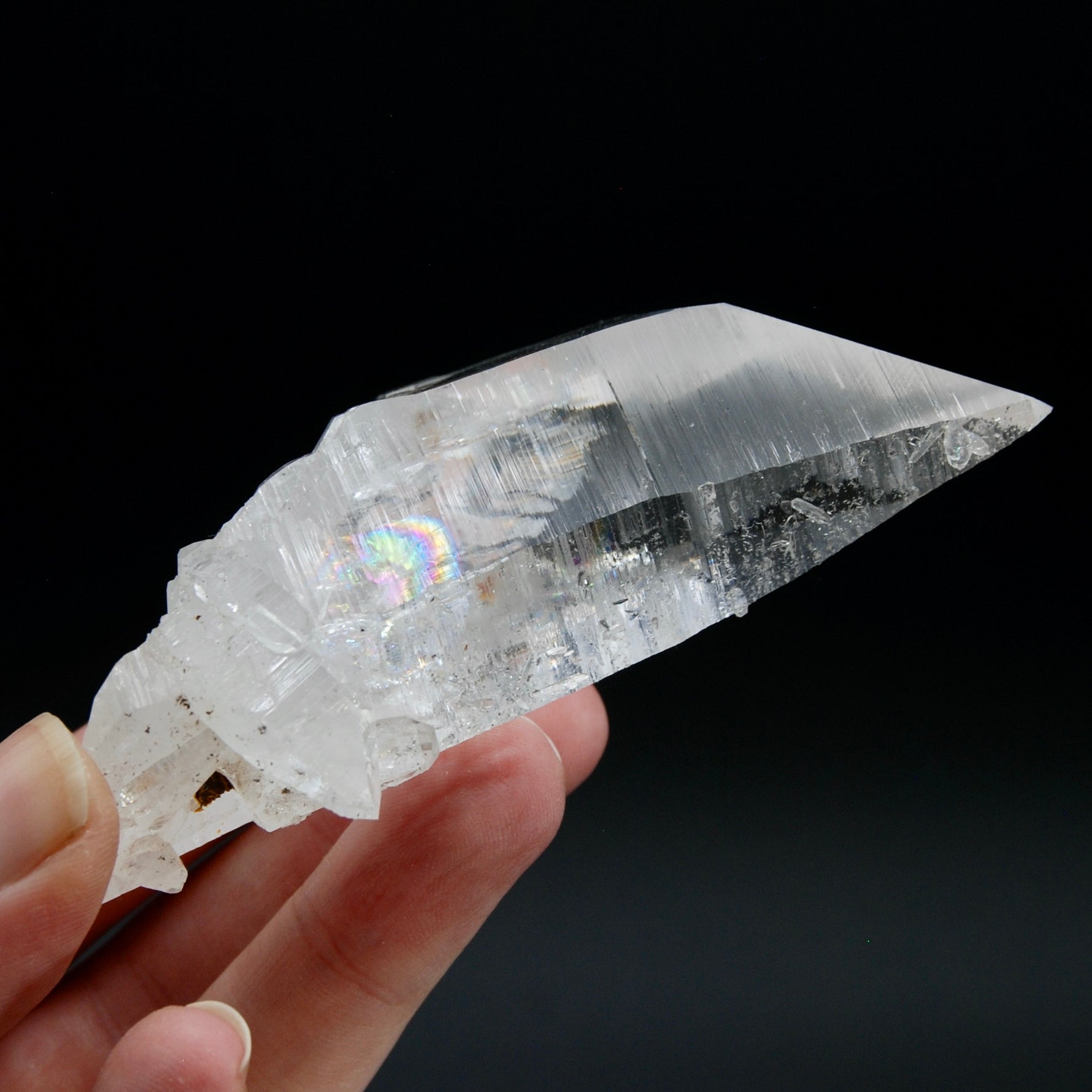 Self Healed Rainbow Colombian Lemurian Seed Crystal Laser, Boyaca, Colombia