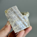 Flashy Rainbow Moonstone Sunstone Crystal Slab, Thick Rainbow Moonstone Slice, India
