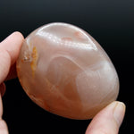 Gemmy Sakura Flower Agate Palm Stone, Pink Lavender Sakura Agate, Madagascar