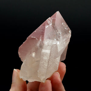 Large Tantric Twin Trigonic Record Keeper Pink Lithium Lemurian Quartz Crystal Dreamsicle Starbrary, Brazil