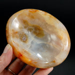 Orbicular Carnelian Agate Carved Crystal Bowl