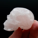 2in Rose Quartz Crystal Skull, Realistic Carved Crystal