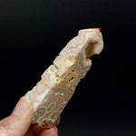 PINK Crazy Lace Agate Druzy Filled Crystal Tower, Indonesia