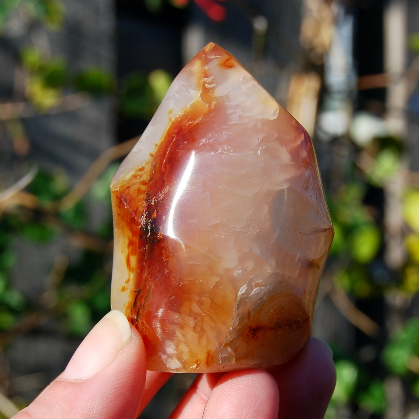 Carnelian Crystal Flame, Carnelian Agate Freeform Tower, Madagascar