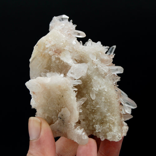 Rare Pink Himalayan Samahdi Quartz Crystal Cluster, Flower Formation Hematite Chlorite, Kullu Valley, India