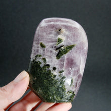 Load image into Gallery viewer, RARE Rose Anhydrite Chrome Diopside Crystal Freeform Tower, Flashy Purple Angelite Crystal, Madagascar
