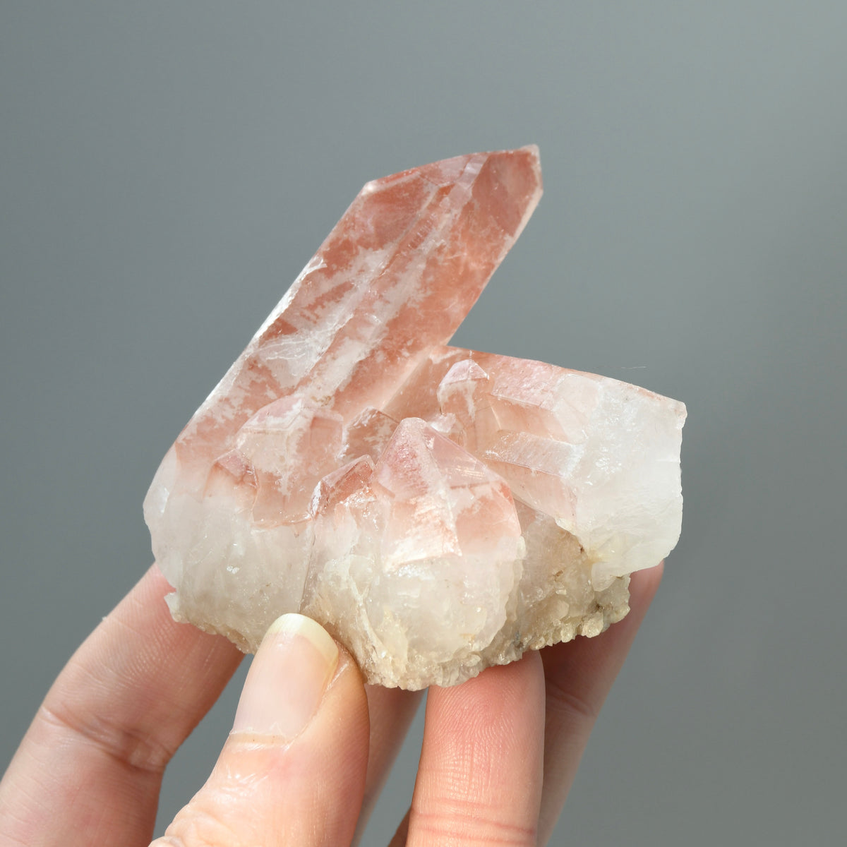 Tantric Twin Channeler Strawberry Pink Scarlet Temple Lemurian Quartz Crystal Cluster Dreamsicle, Serra do Cabral, Brazil