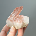 Tantric Twin Channeler Strawberry Pink Scarlet Temple Lemurian Quartz Crystal Cluster Dreamsicle, Serra do Cabral, Brazil