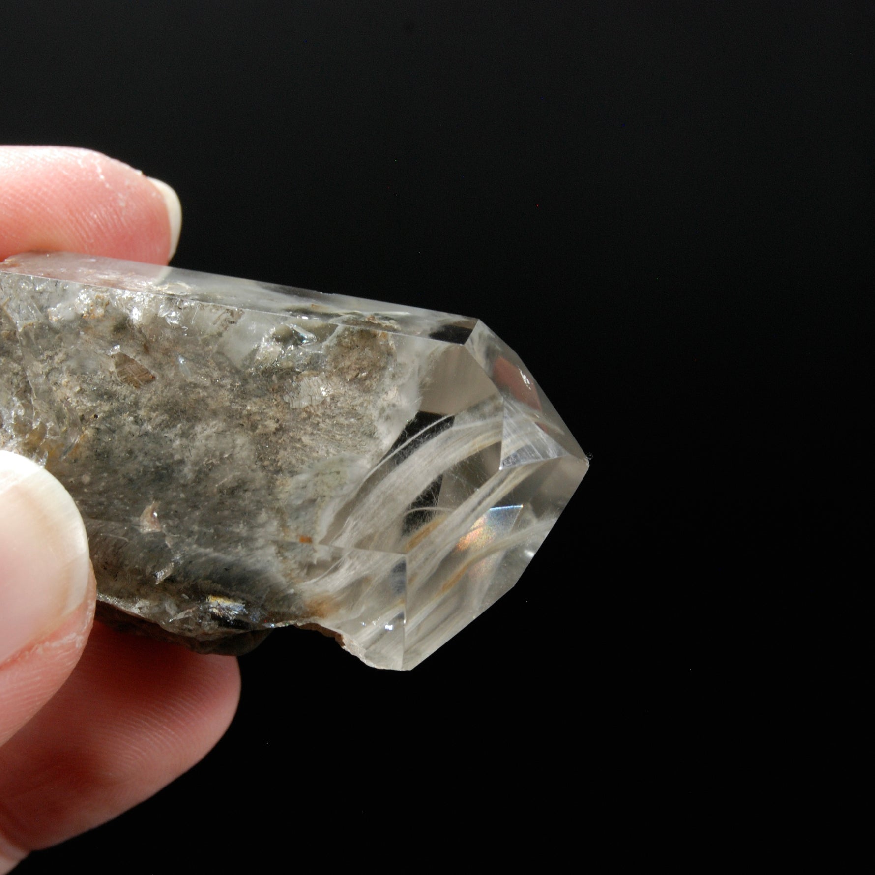 RARE Blue Amphibole Quartz Crystal Freeform, Polished Blue Angel Phantom Quartz, Brazil b9