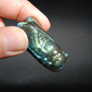 1.75in Labradorite Carved Crystal Cicada, Flashy Crystal Insect Carving 3