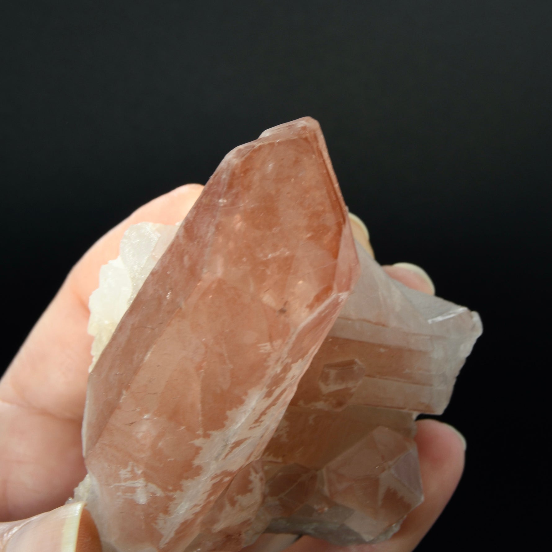 Tantric Twin Channeler Strawberry Pink Scarlet Temple Lemurian Quartz Crystal Cluster Dreamsicle, Serra do Cabral, Brazil
