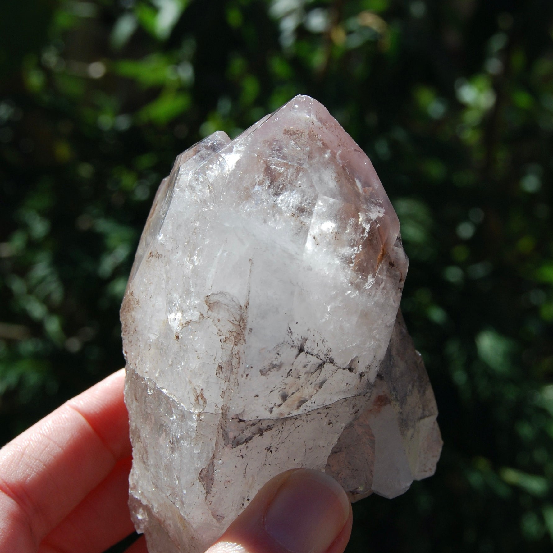 ET Soulmate Isis Face Pink Lithium Lemurian Quartz Crystal Starbrary Specular Hematite, Brazil