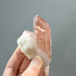 Tantric Twin Channeler Strawberry Pink Scarlet Temple Lemurian Quartz Crystal Cluster Dreamsicle, Serra do Cabral, Brazil