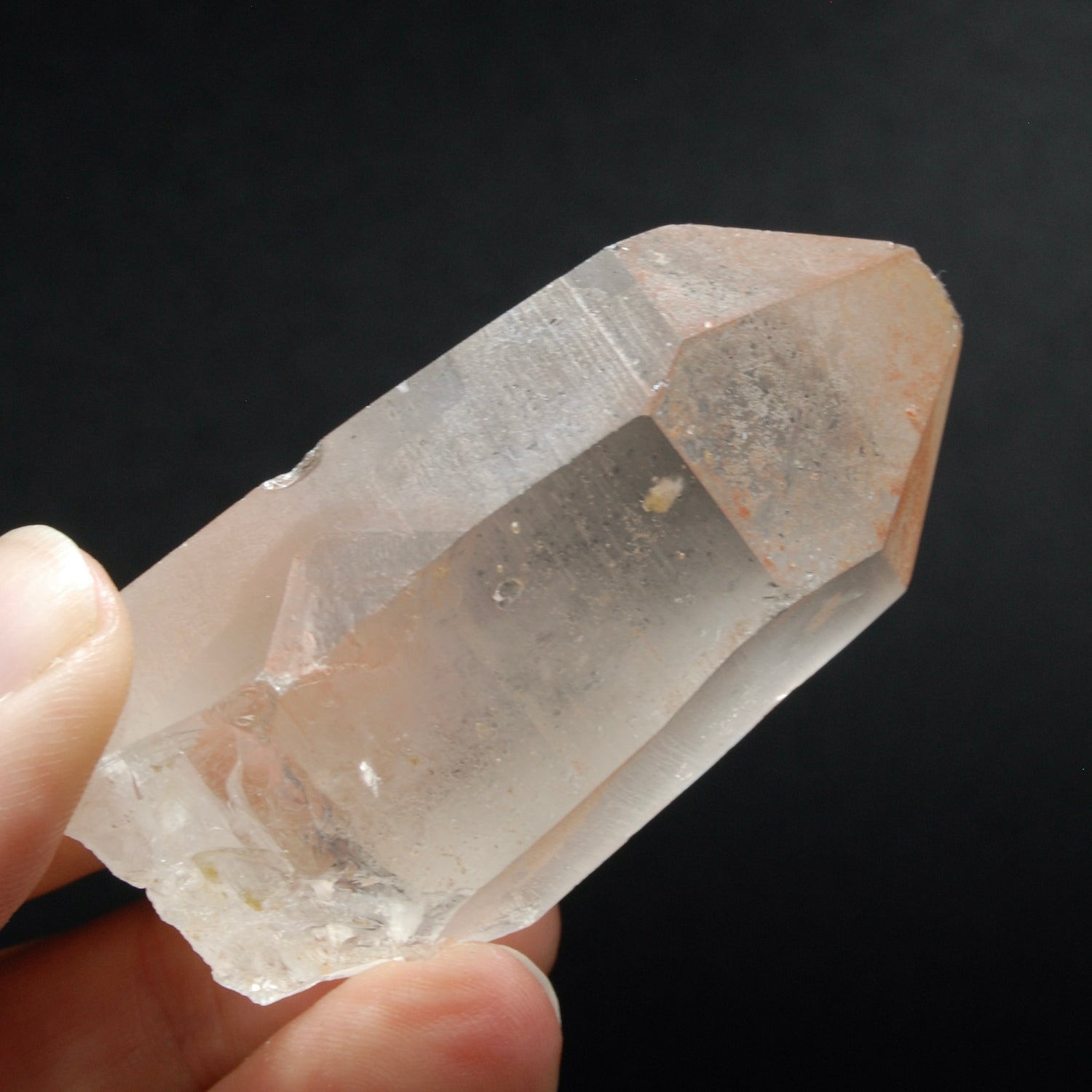Pink Shadow Lemurian Seed Quartz Crystal