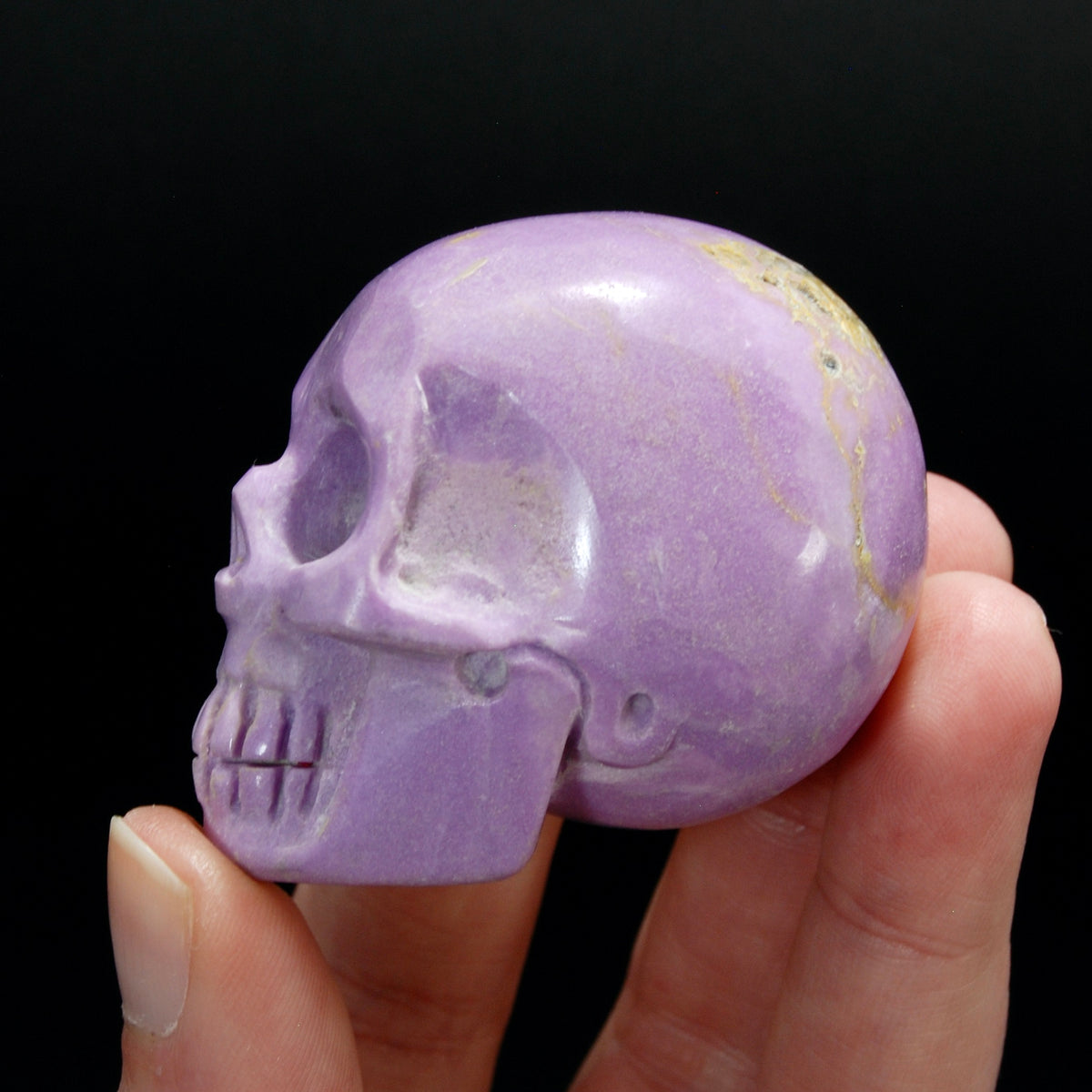AAA Lavender Phosphosiderite Carved Crystal Skull, Peru