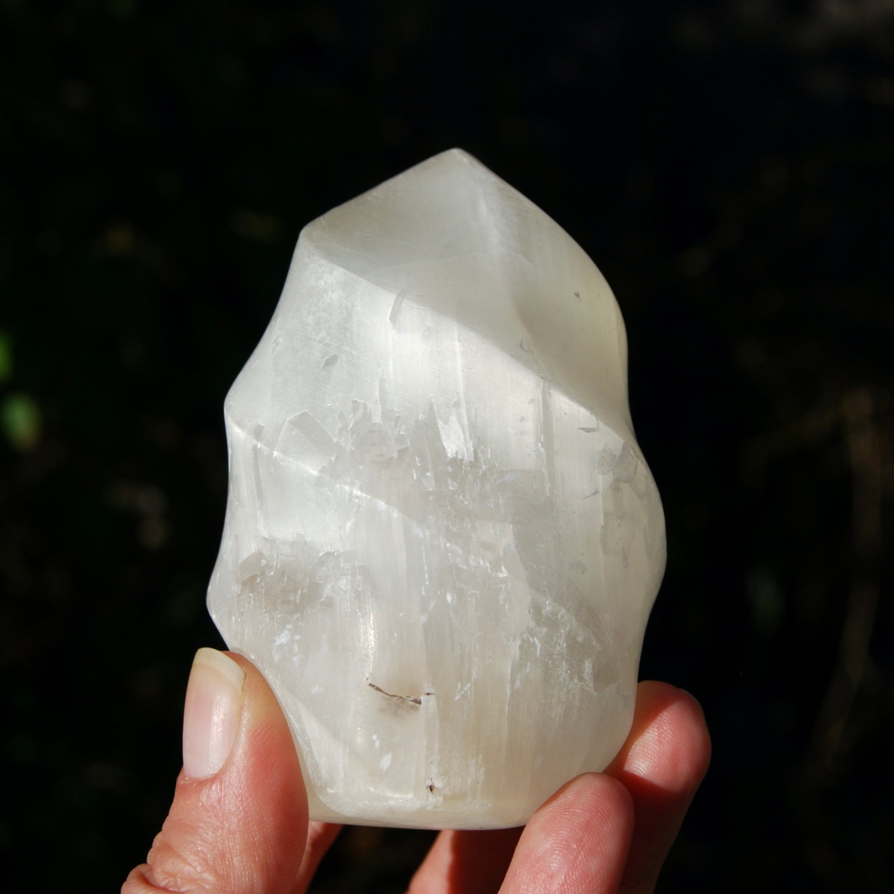White Light Selenite Crystal Flame