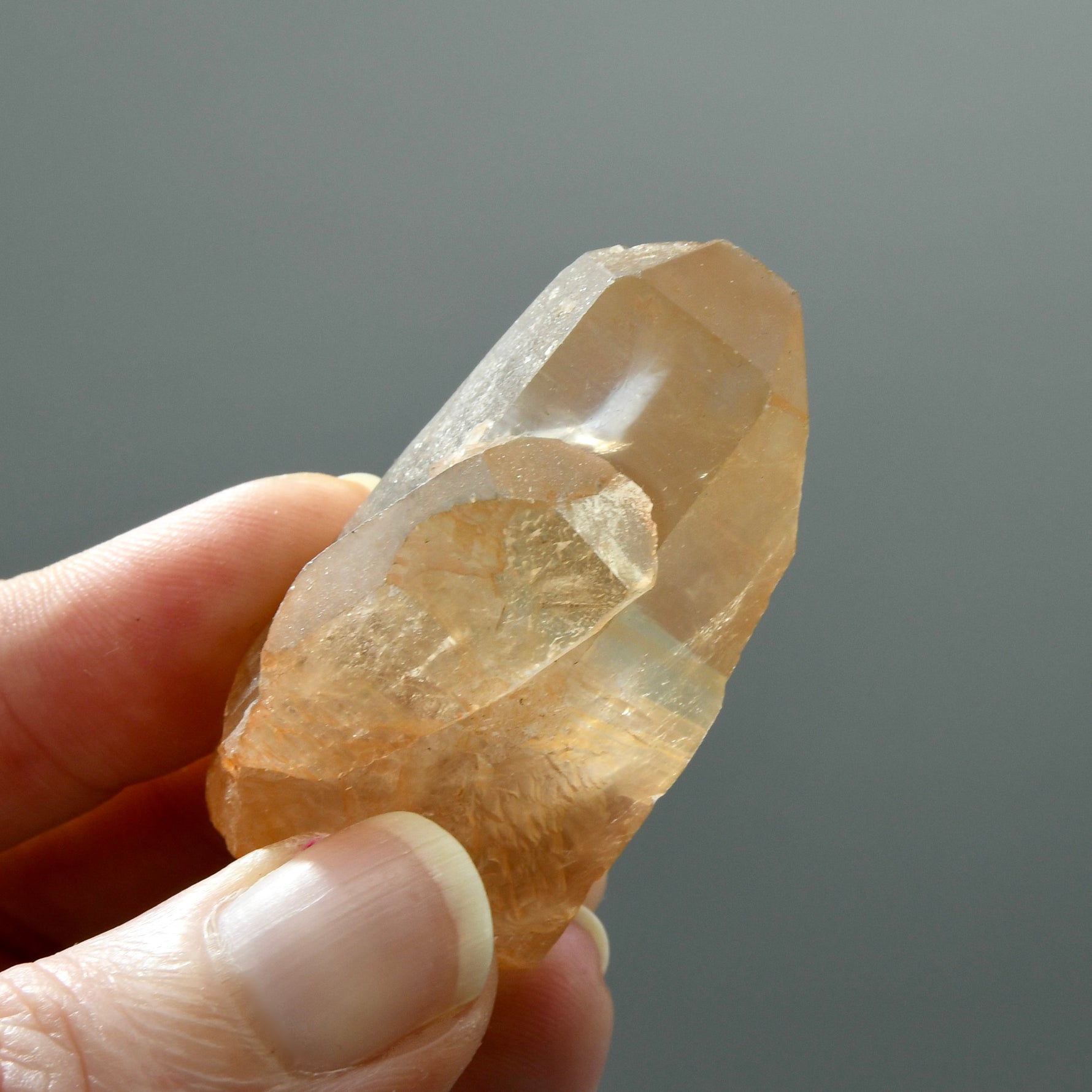Record Keeper Tantric Twin Pink Shadow Smoky Scarlet Temple Lemurian Seed Quartz Crystal, Serra do Cabral, Brazil