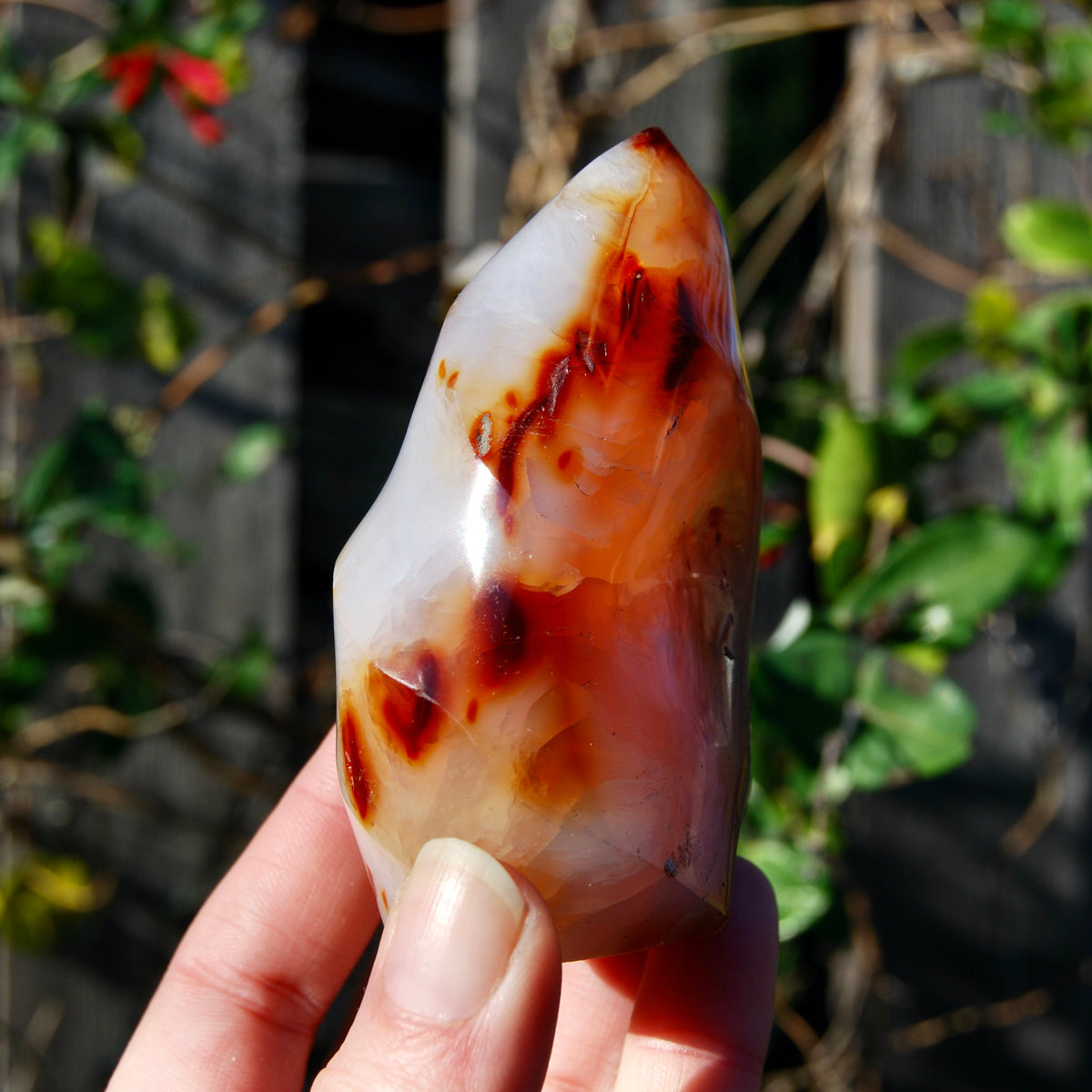 Carnelian Crystal Flame, Carnelian Agate Freeform Tower, Madagascar