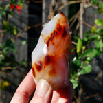 Carnelian Crystal Flame, Carnelian Agate Freeform Tower, Madagascar