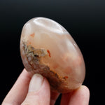 Gemmy Sakura Flower Agate Palm Stone, Pink Lavender Sakura Agate, Madagascar