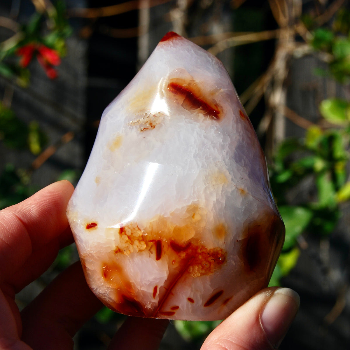 Carnelian Crystal Flame, Carnelian Agate Freeform Tower, Madagascar