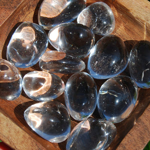 AAA Super Clear Quartz Crystal Tumbled Stones, Optical Clear Quartz, Medium