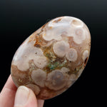 Sakura Flower Agate Palm Stone, Pink Lavender Green Sakura Agate, Madagascar