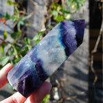 Chunky Fluorite Crystal Tower, Large Blue Purple Fluorite Tower