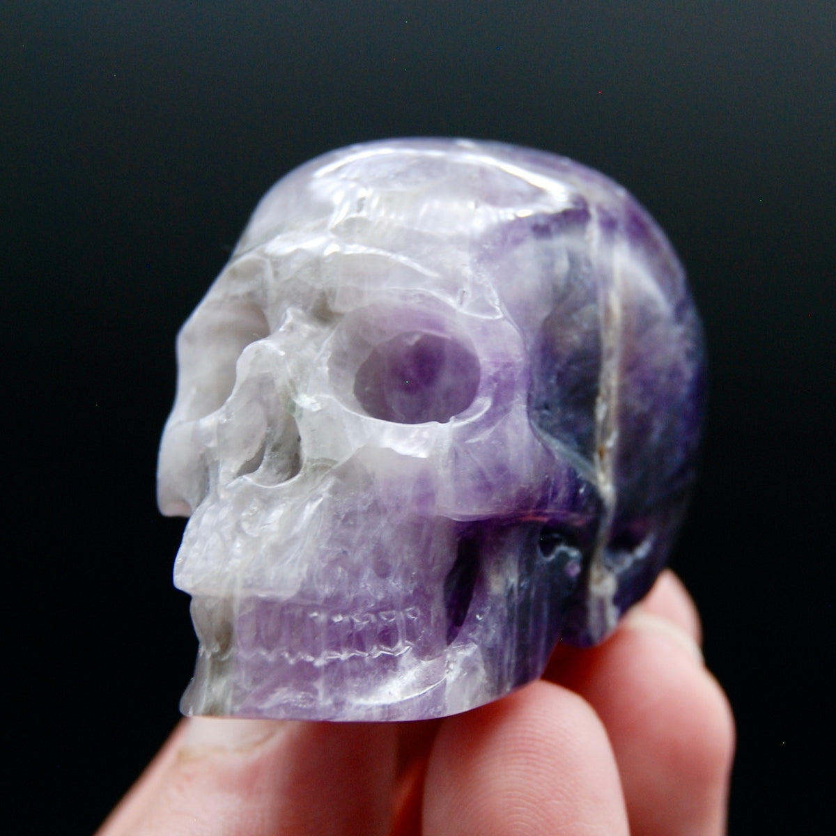 Chevron Dream Amethyst Crystal Skull