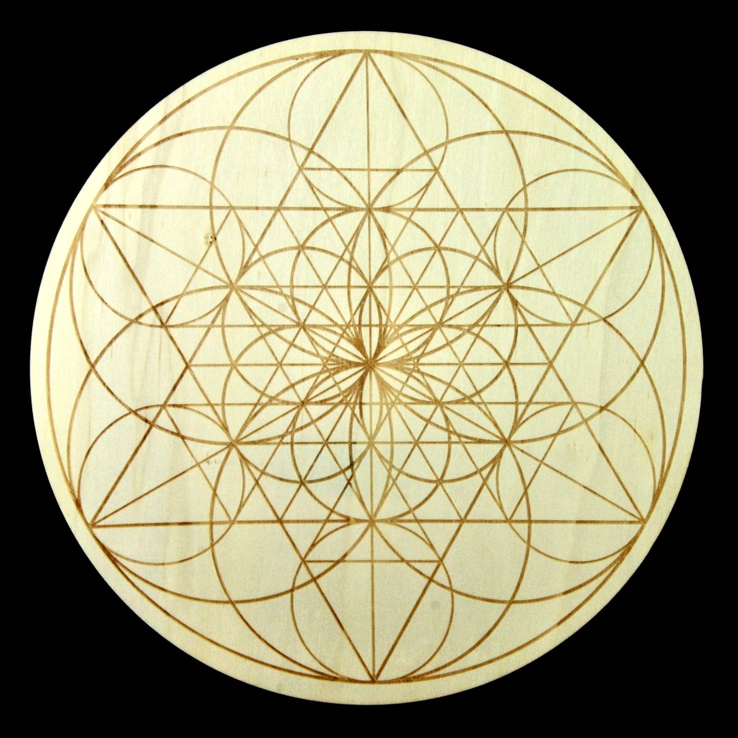 12in Large Wood FIBONACCI SEED OF LIFE Crystal Grid Sacred Geometry