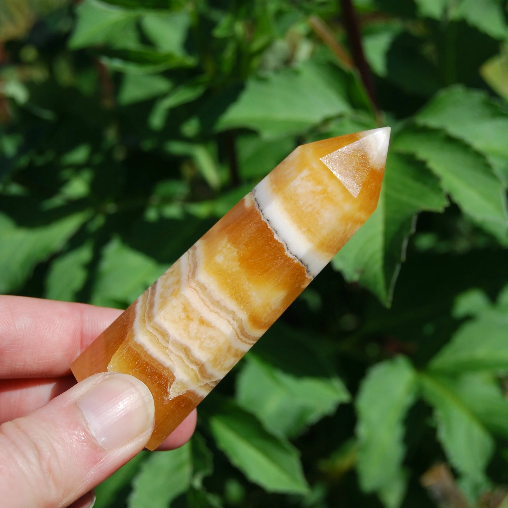 Banded Orange Calcite Crystal Tower, Pakistan