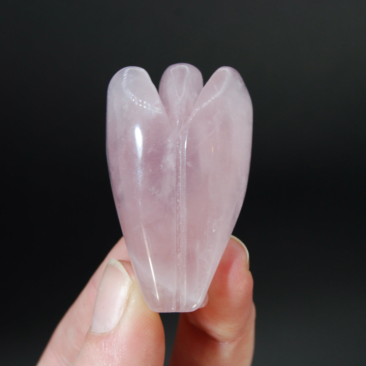 Rose Quartz Carved Crystal Guardian Angel