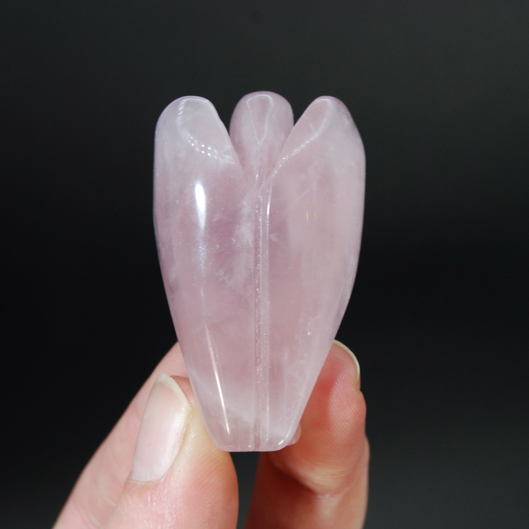 Rose Quartz Carved Crystal Guardian Angel