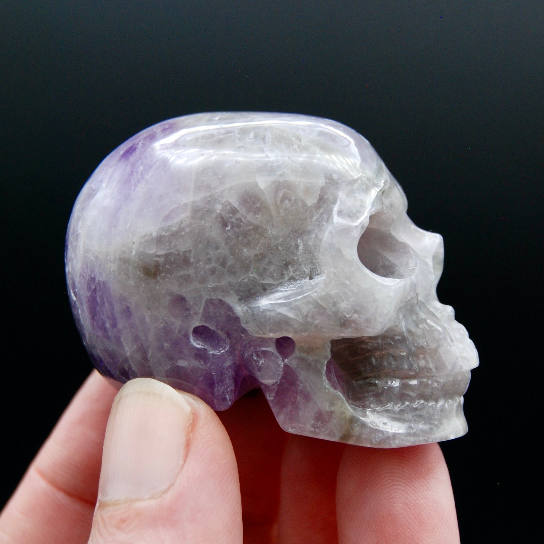 Chevron Dream Amethyst Crystal Skull