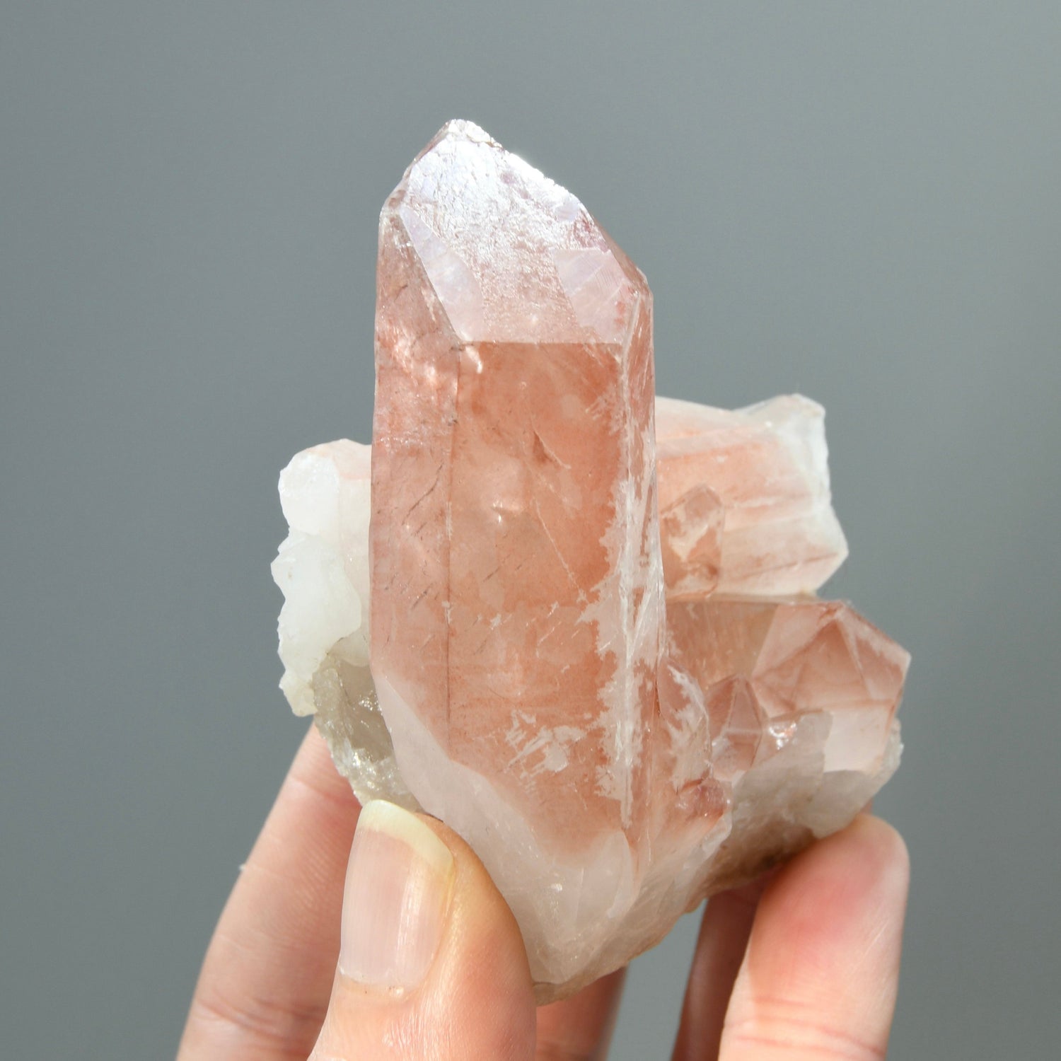 Tantric Twin Channeler Strawberry Pink Scarlet Temple Lemurian Quartz Crystal Cluster Dreamsicle, Serra do Cabral, Brazil