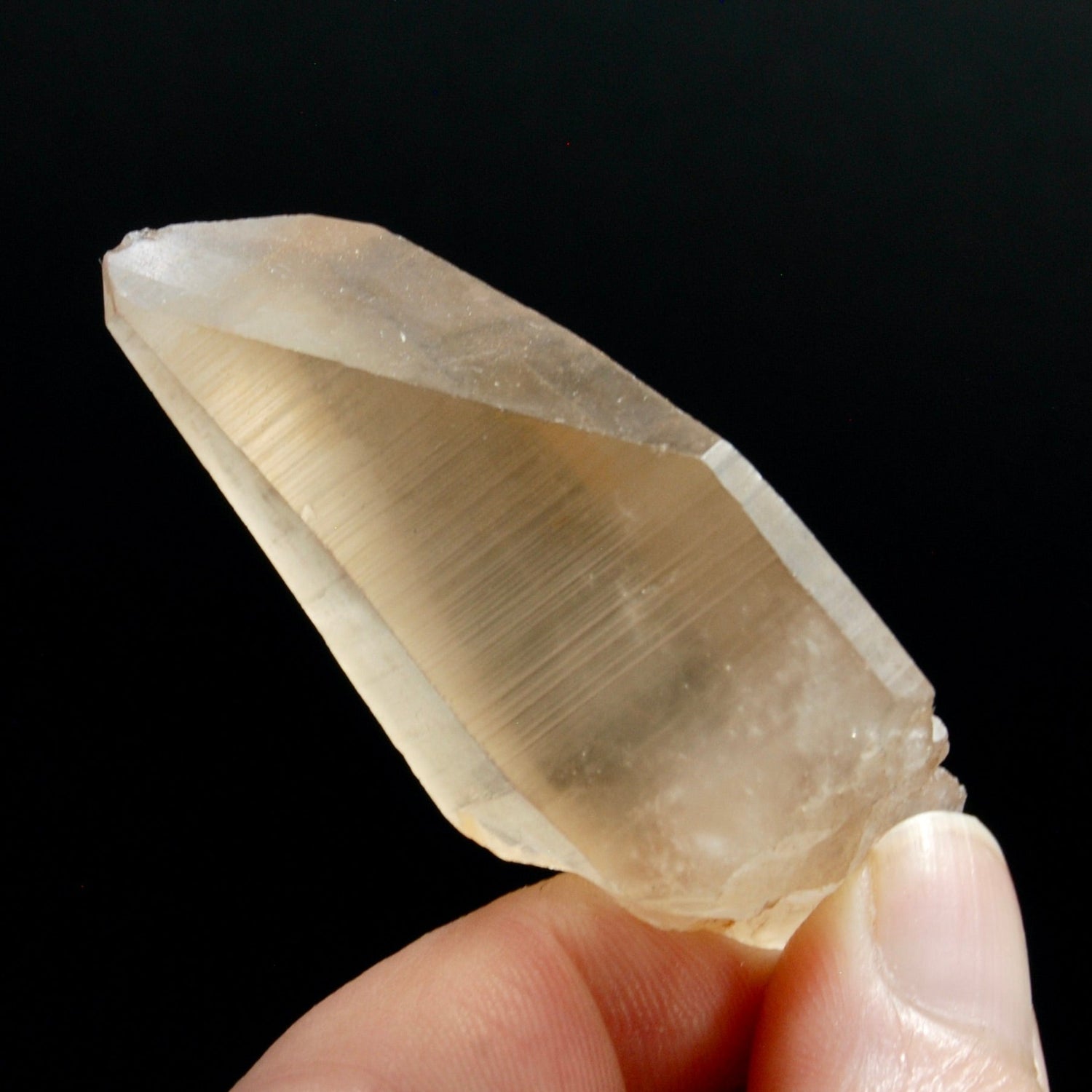 Pink Shadow Lemurian Seed Quartz Crystal Laser, Serra do Cabral, Brazil