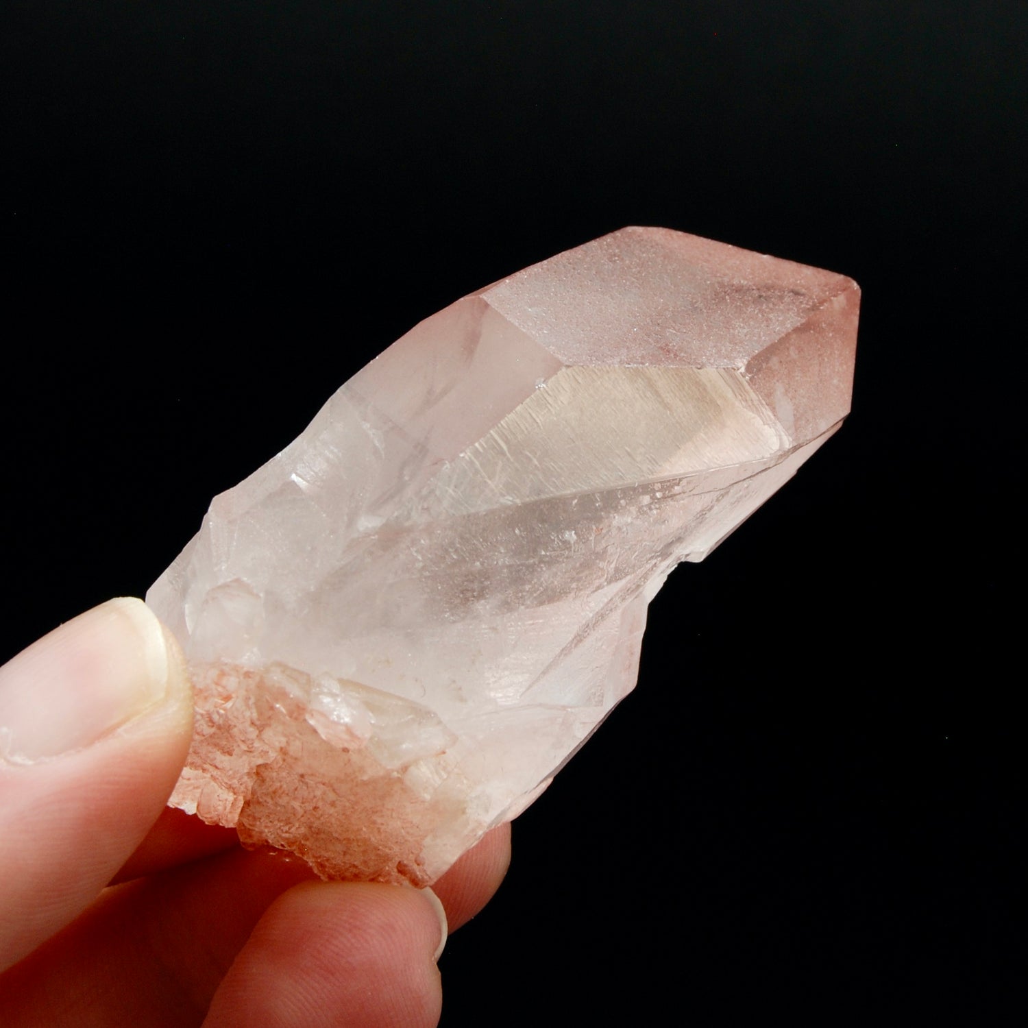 Strawberry Pink Lemurian Seed Quartz Crystal Master Starbrary, Serra do Cabral, Brazil
