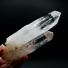 Load image into Gallery viewer, Tantric Twin Double Channeler Colombian Blue Smoke Lemurian Crystal Starbrary, Record Keepers Self Healed Optical Quartz, Santander, Colombia
