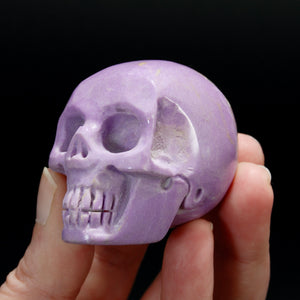 AAA Lavender Phosphosiderite Carved Crystal Skull, Peru