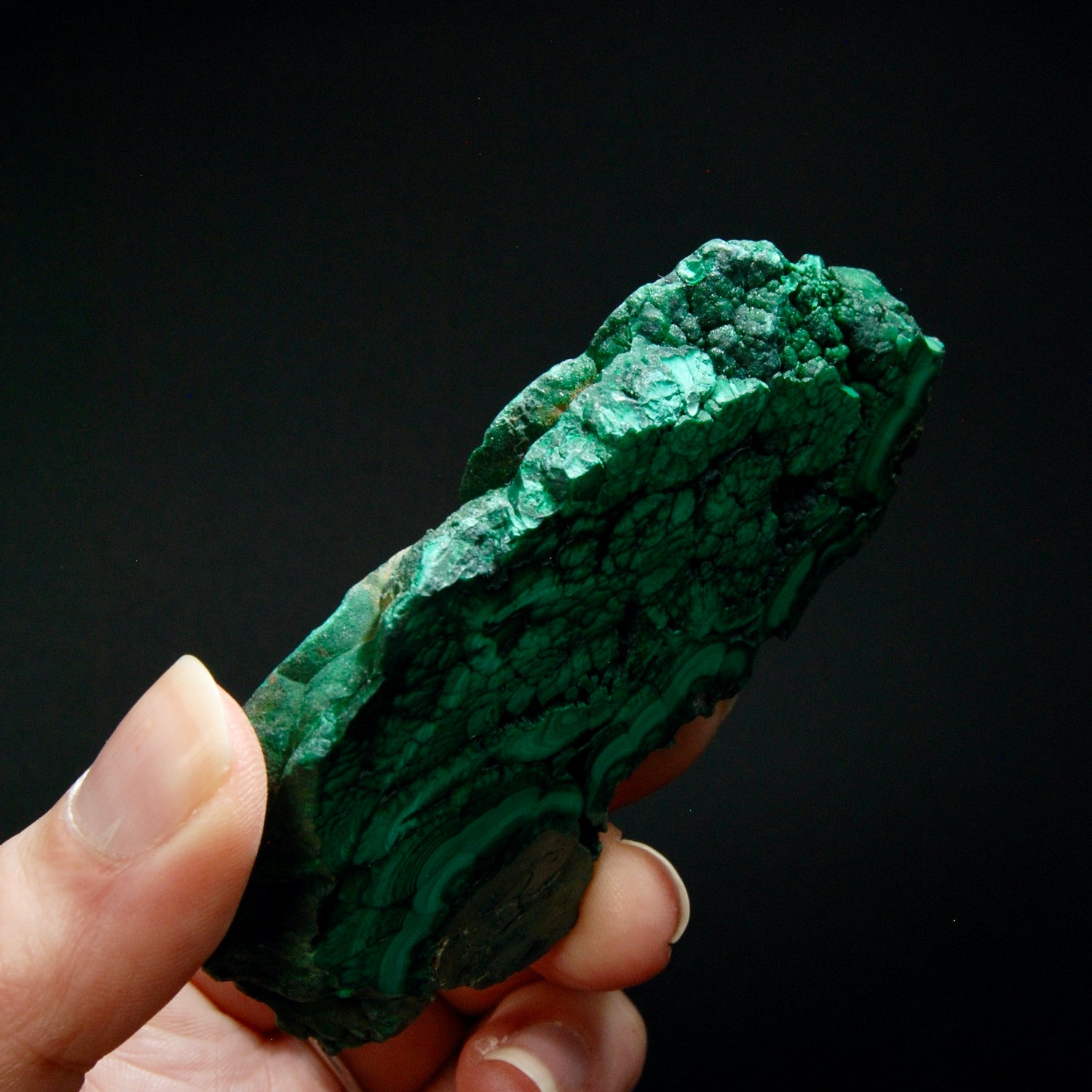3.5in 120g Malachite Crystal Slab, Congo m1