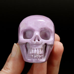 AAA Lavender Phosphosiderite Carved Crystal Skull, Peru