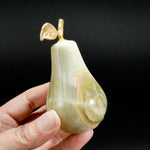 Green Calcite Carved Crystal Pear, Pakistan