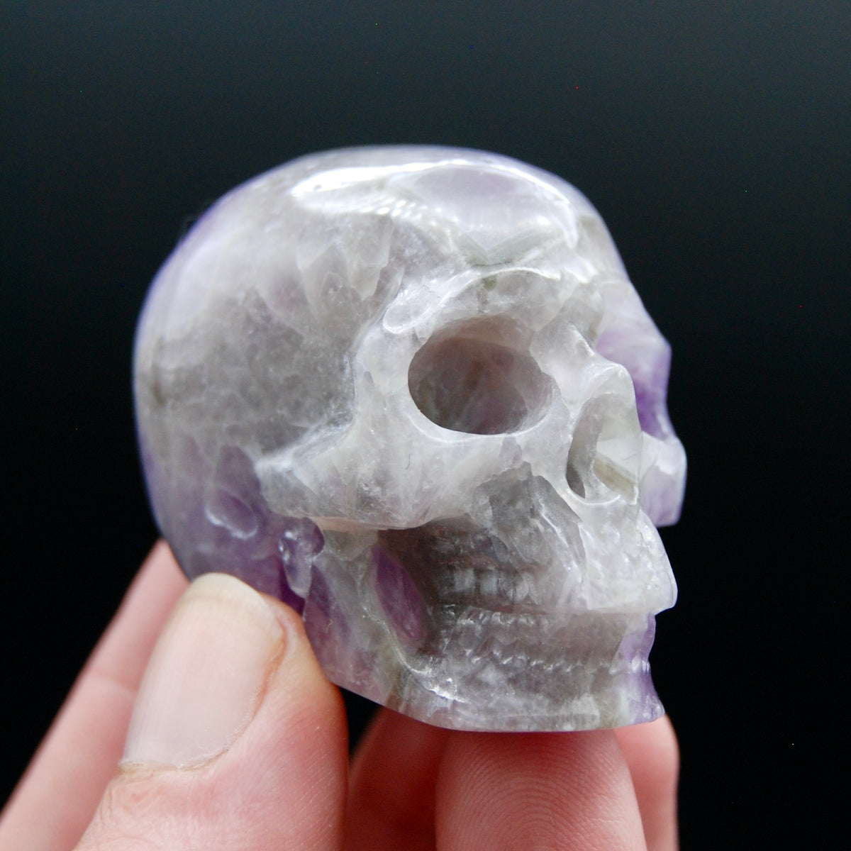 Chevron Dream Amethyst Crystal Skull