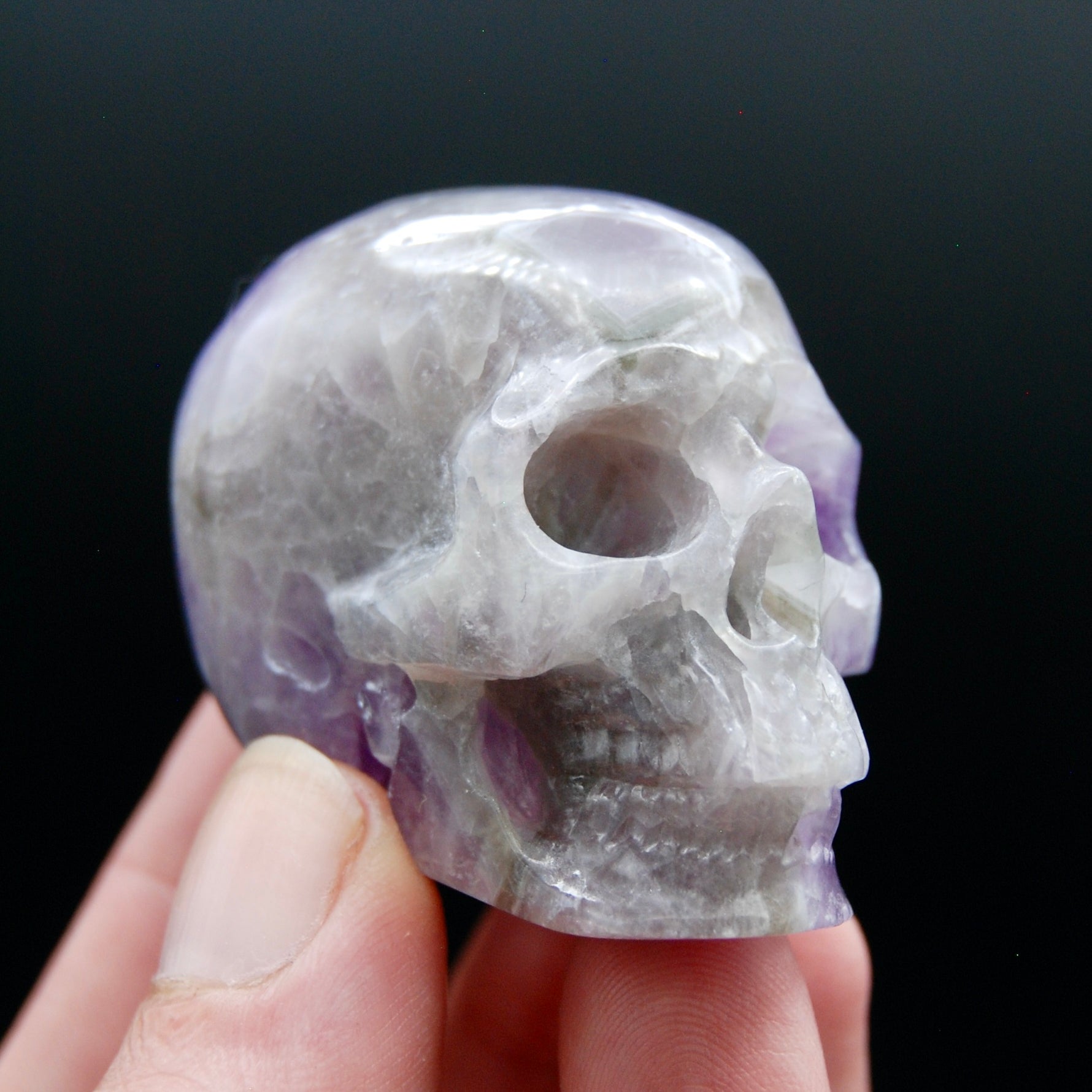 Chevron Dream Amethyst Crystal Skull