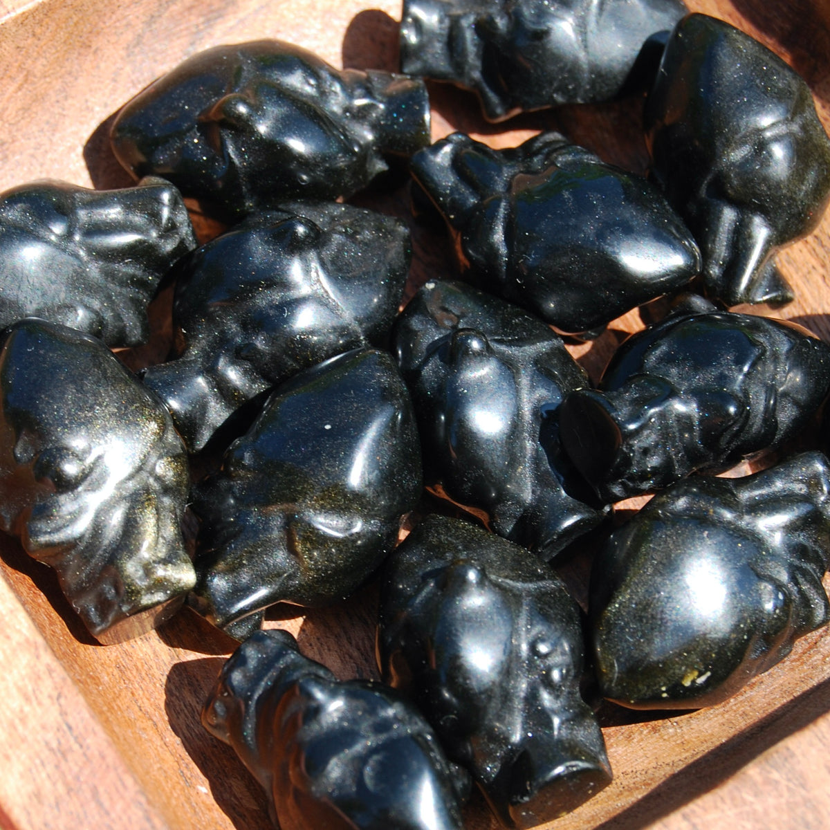 Gold Sheen Obsidian Anatomical Heart