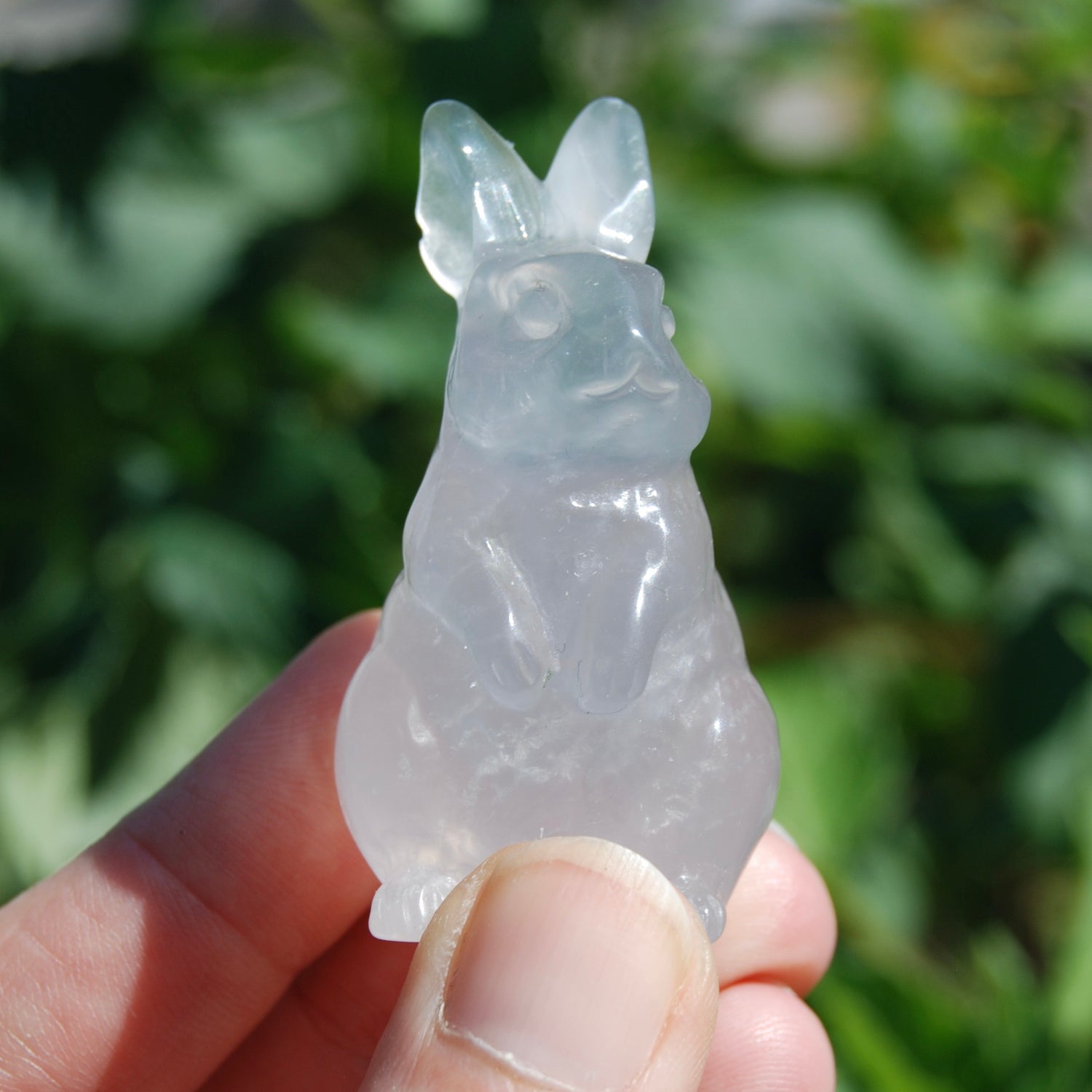 Yttrium Fluorite Carved Crystal Rabbit