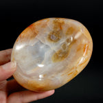 Orbicular Carnelian Agate Carved Crystal Bowl