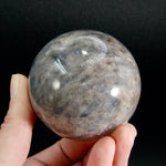Blue Rose Quartz Crystal Sphere with Golden Healer